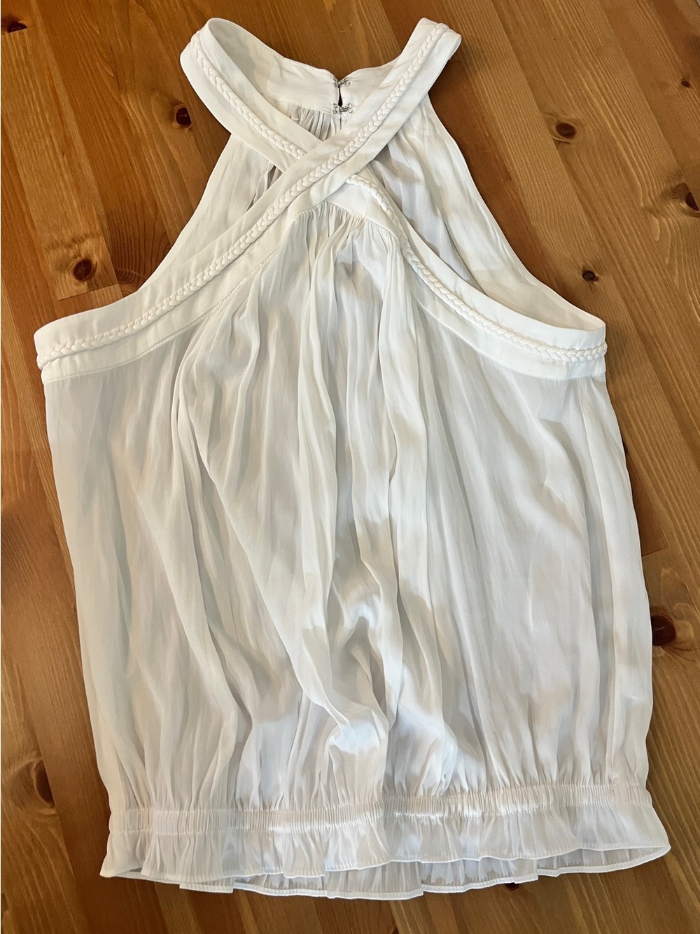 Ramy Brook large White Braided-Strap Halter Top